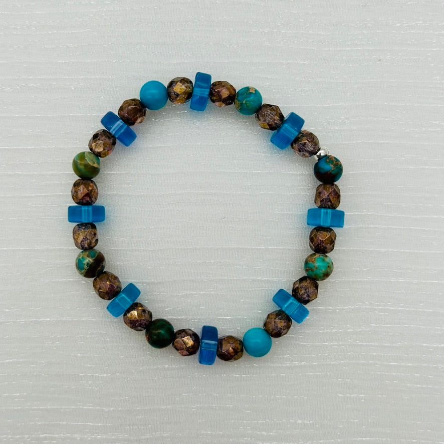 ST1859  Blue Jasper Bracelet  7"