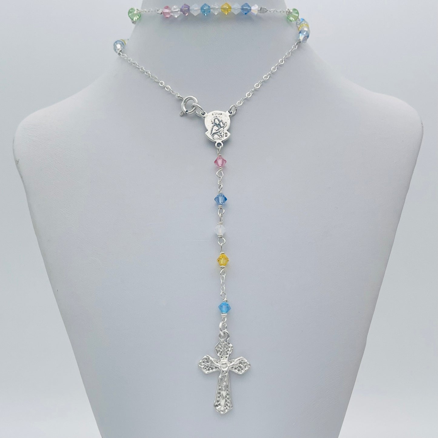 C1310 Handmade Colorful Rosary 16"