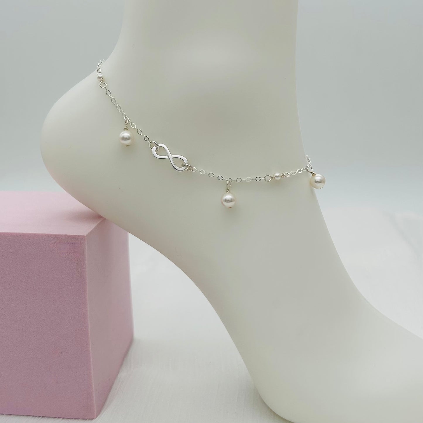 C1182 Pearls Anklet 10"