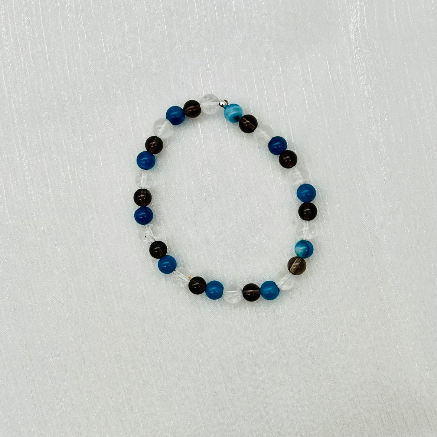 ST1009BL Blue Agate Bracelet  7"