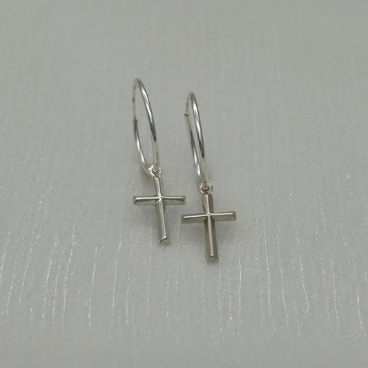 S1646ER Hoop Earrings With Cross