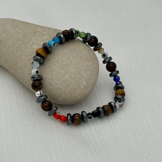 ST1794BL 6.5" Multicolor Eye Bracelet