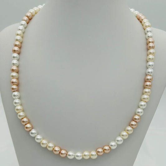 C1448 Beige Pearls Necklace 18"