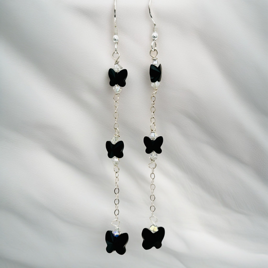 C1215ER Black Butterflies Earrings