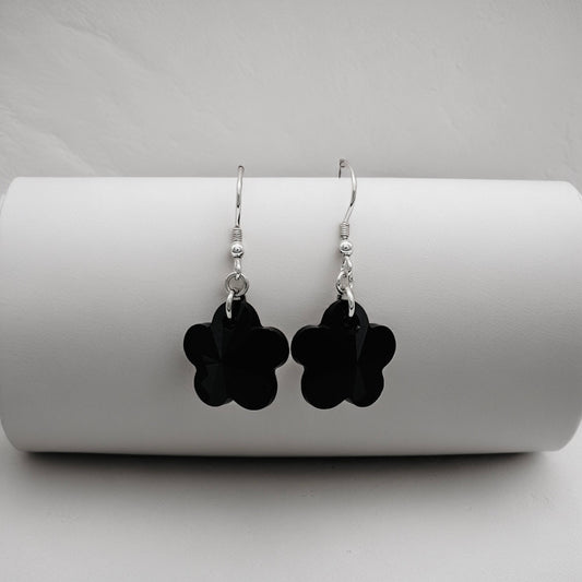 C1248ER Black Flower Earrings