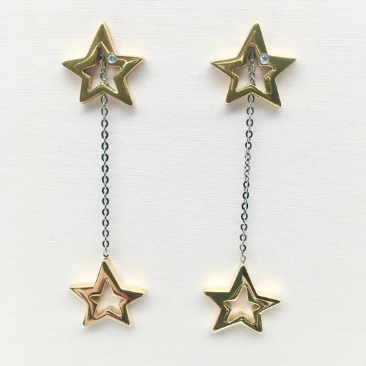 SS1326 Gold Plated Stars Earrings