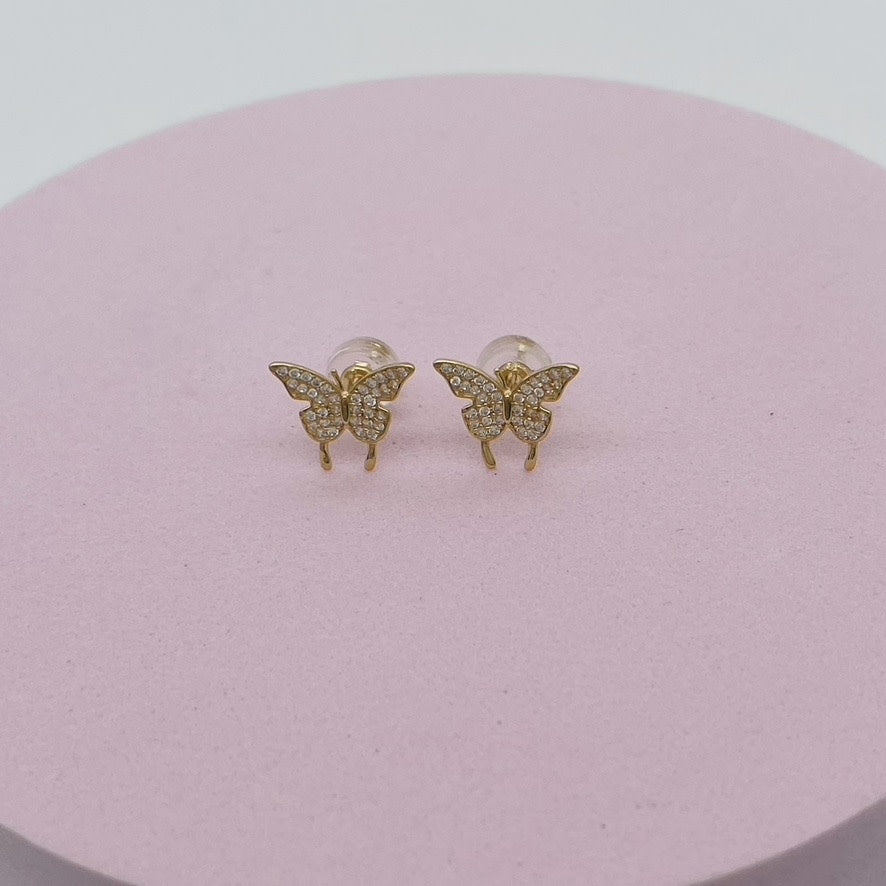 G215ER 14K Gold Butterfly Earrings