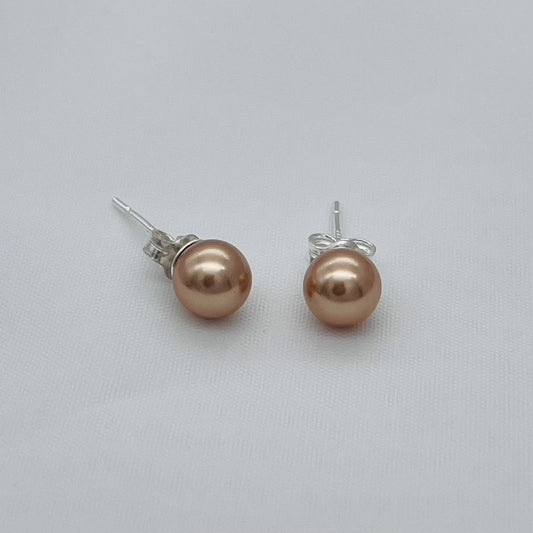 C1031ER Rose Gold Pearls 6mm.