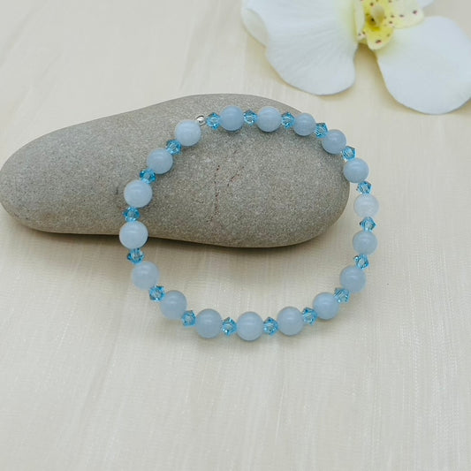 ST1906BL Aquamarine Bracelet 7"