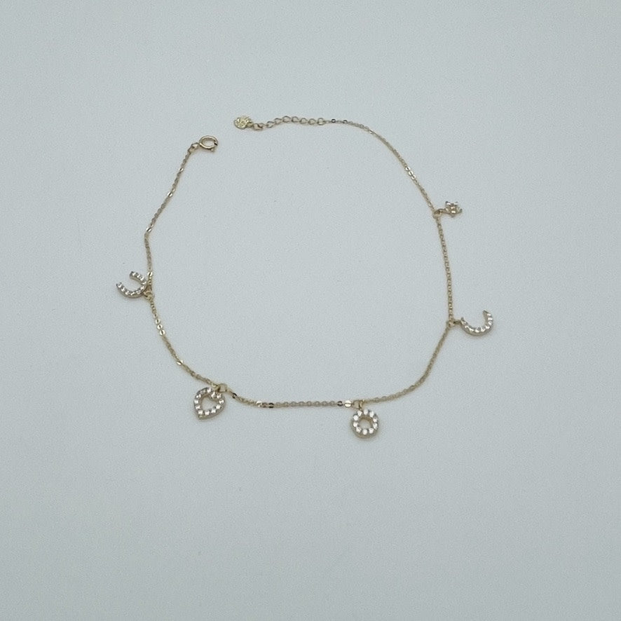 G-218  14K Gold Anklet 10"