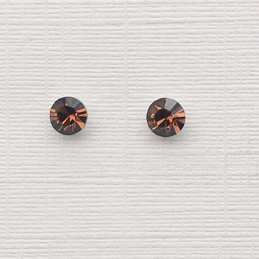 SS987 3mm.  Brown Earrings