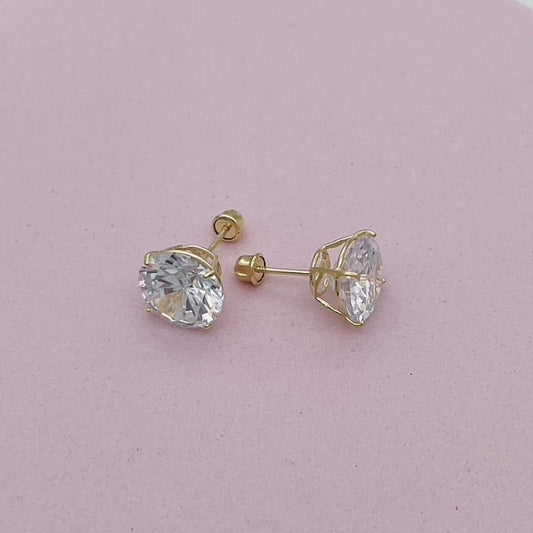 G-187  14K gold Earrings 8mm.