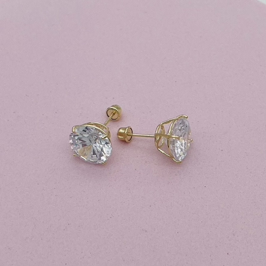 G-187  14K gold Earrings 8mm.