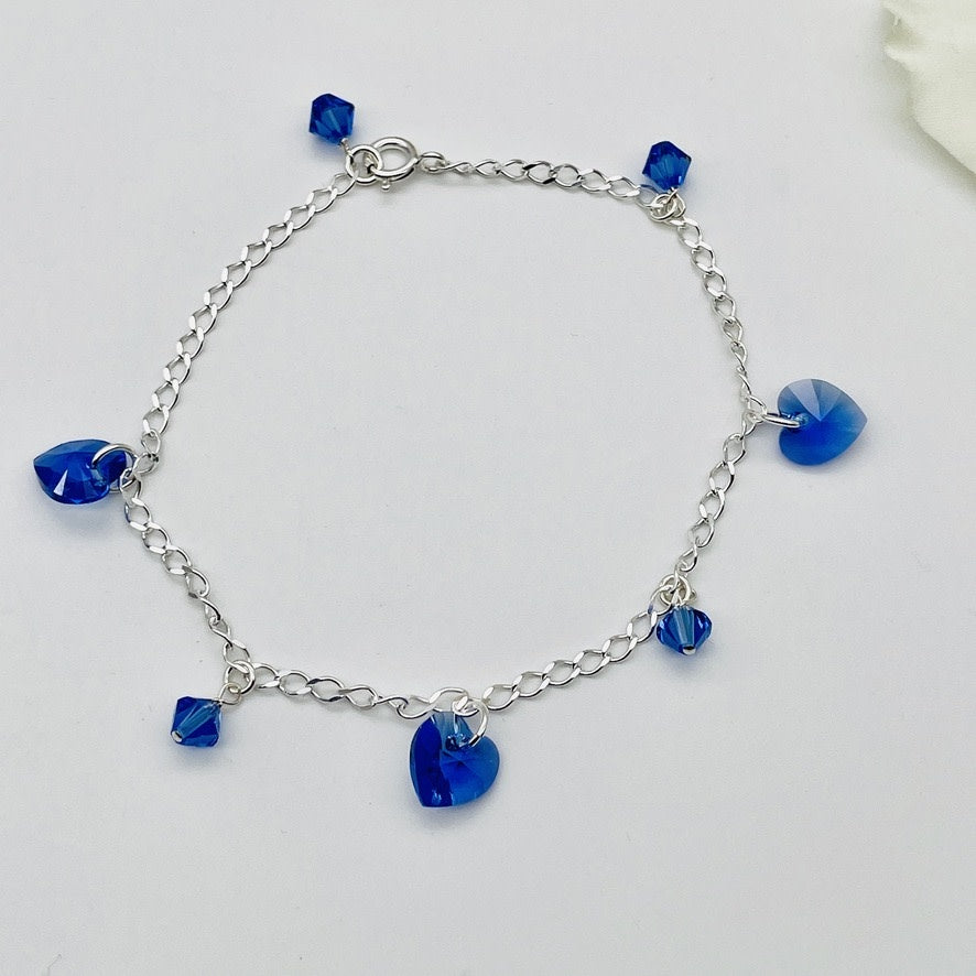 C1268 9" Anklet  Sapphire