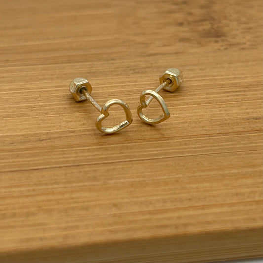 G376ER 14K Gold heart Earrings