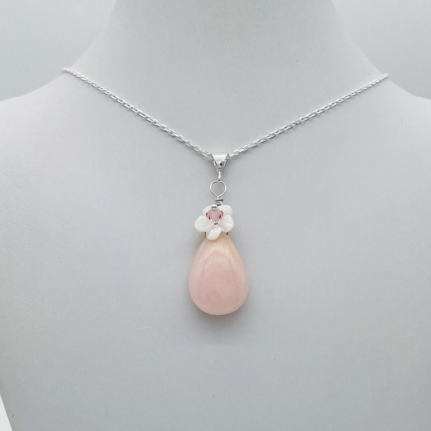 ST1570  Pink Opal Necklace 18"