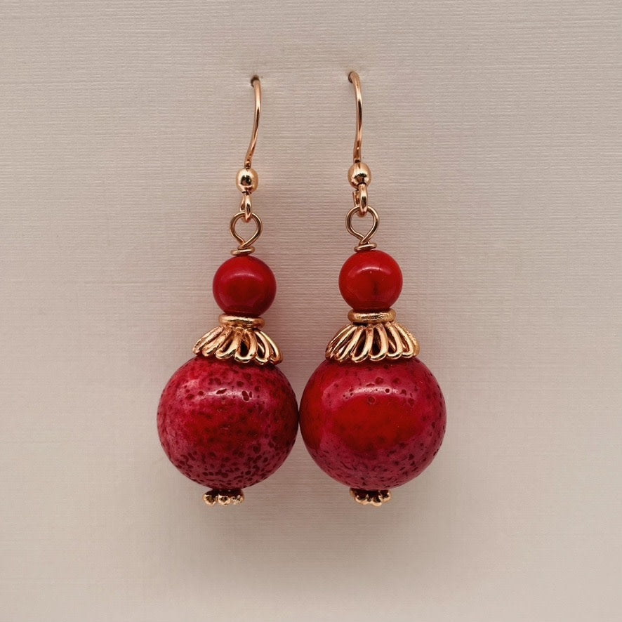 CO-10 Red Coral Earrings Final sale