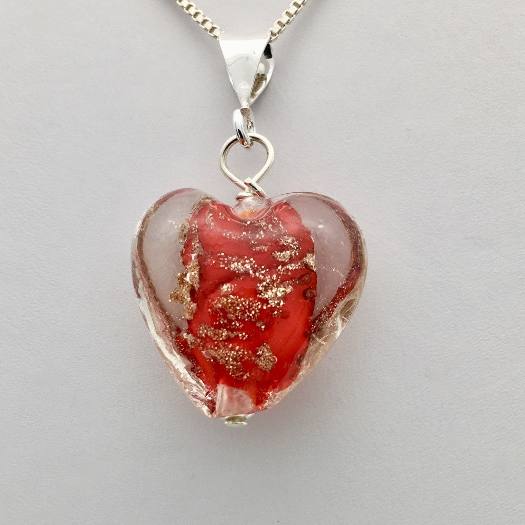 C1198P Red Glass Heart