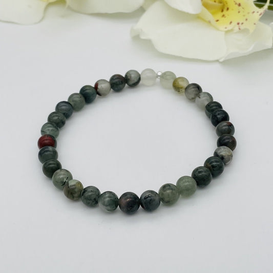 ST1566BL  Bloodstone Bracelet 8"