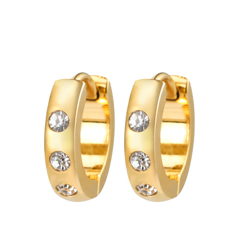 SS1577 Gold Plated Huggie Earrings 14mm.