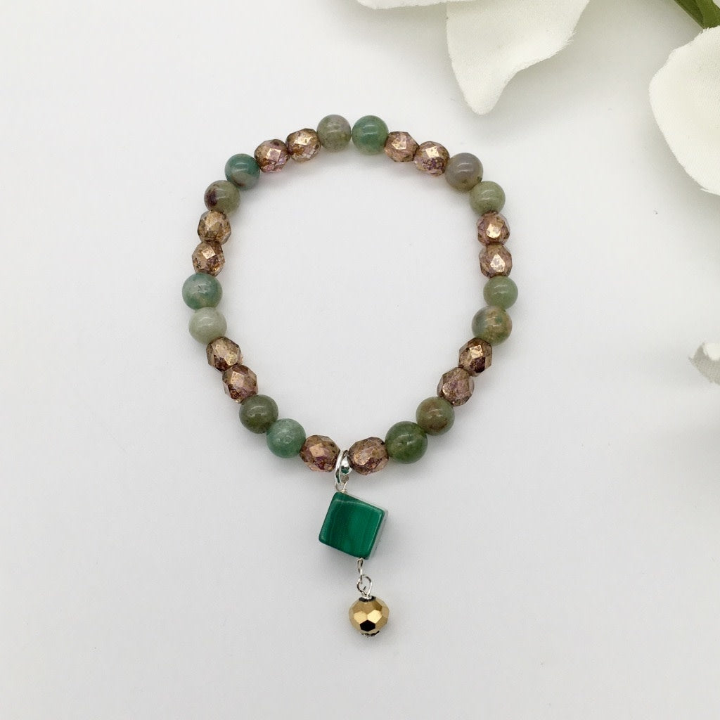 ST1491BL Moss Agate & Malachite