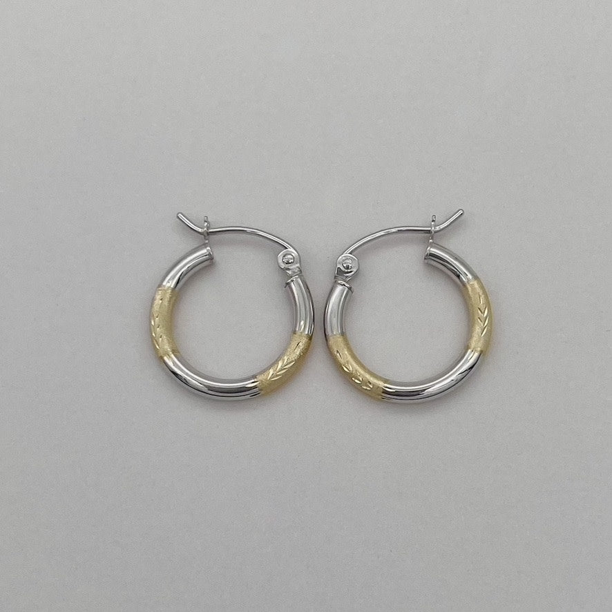 G-206   14K Gold  15X2mm. Hoops