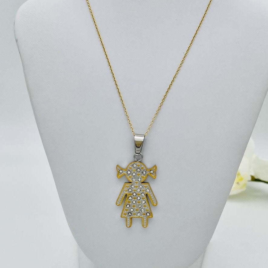 SS1235 26" Girl Necklace Gold Plated