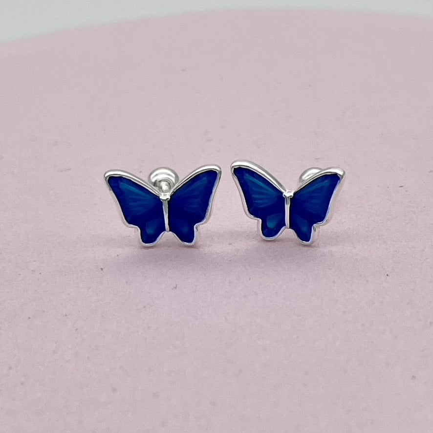 S1705ER Blue Butterflies Earrings