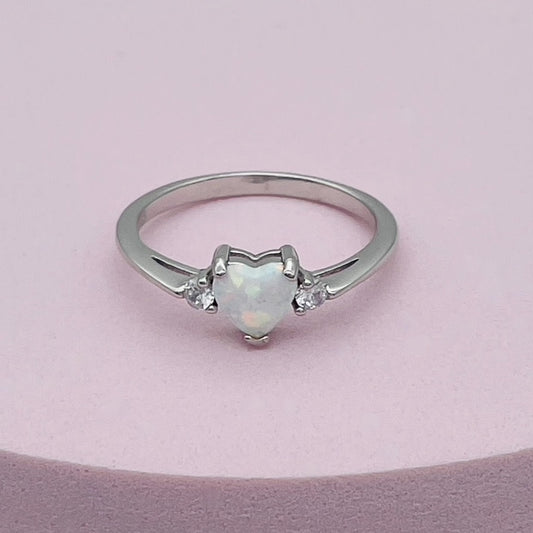 ST1742R Opal Heart Ring