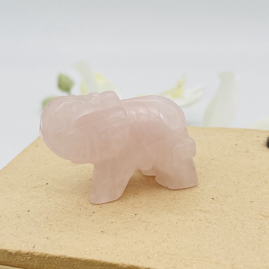 ST1518 Rose Quartz Elephant 1.5"