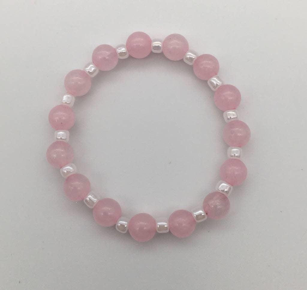 CH-838  6" Bracelet Rose Quartz