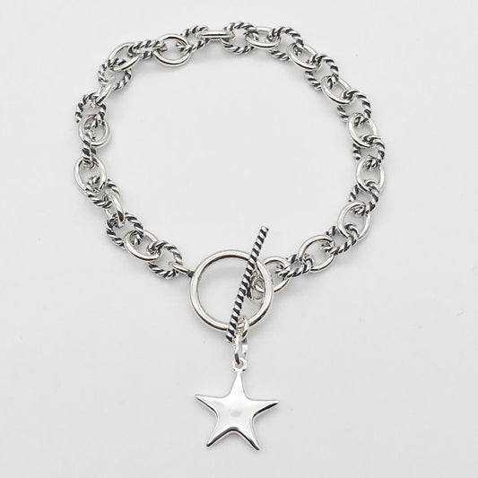 S1540BL Oval Cable With Star Bracelet 7"