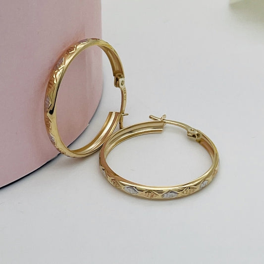 G-142 14K Gold  3mm.X 25mm. Hoops 1.96gr.