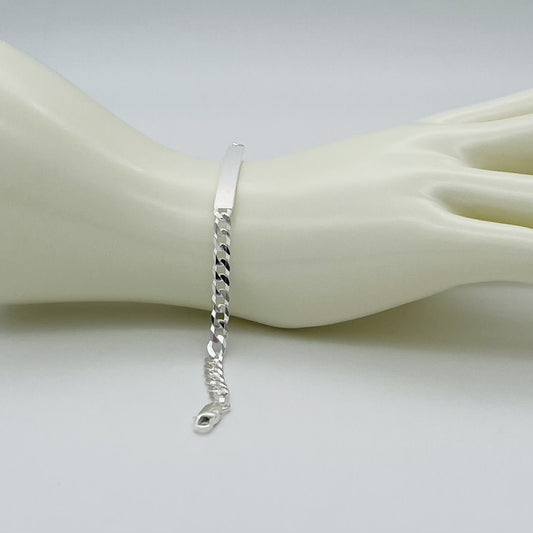 S1727BL Curb ID Bracelet 5mm. x 7"