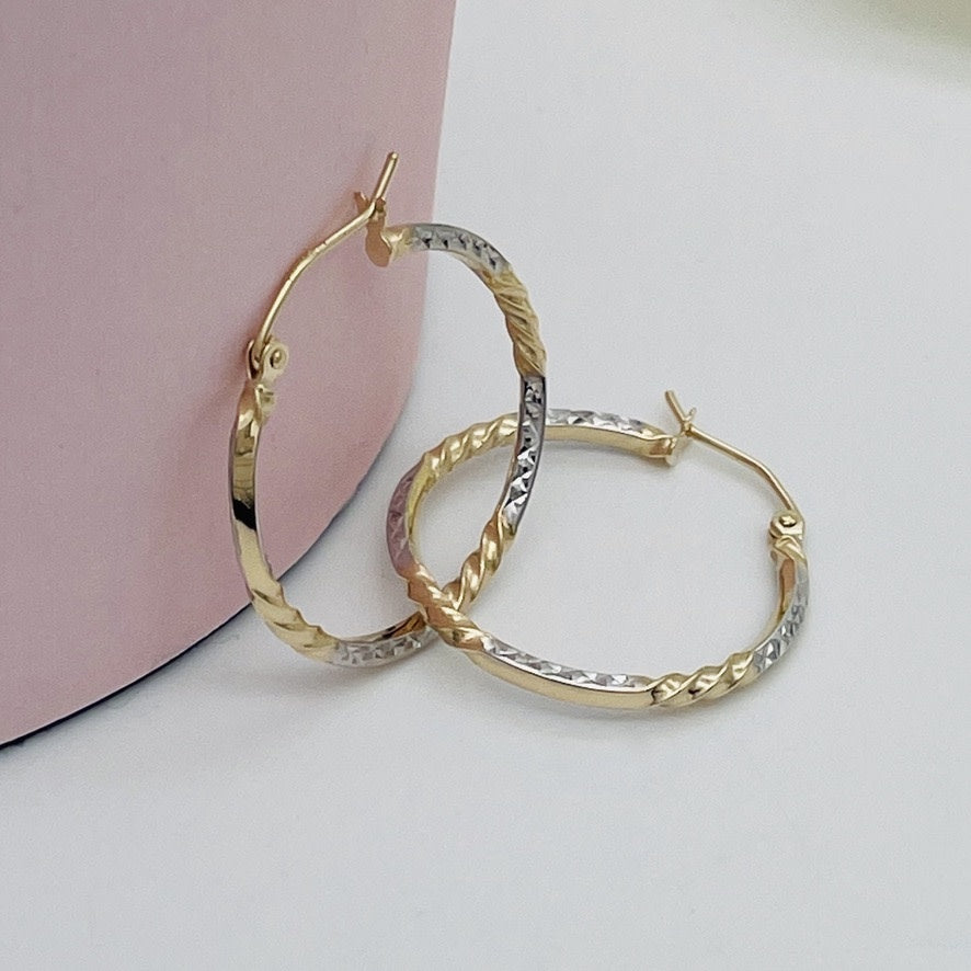 G140 14K Gold 25mm Hoop Earrings