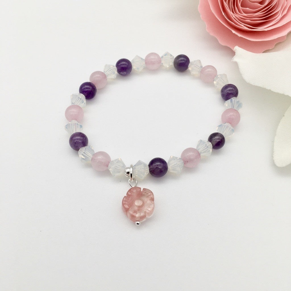 Discover Serenity with our Rose Quartz Amethyst Bracelet - Grekka