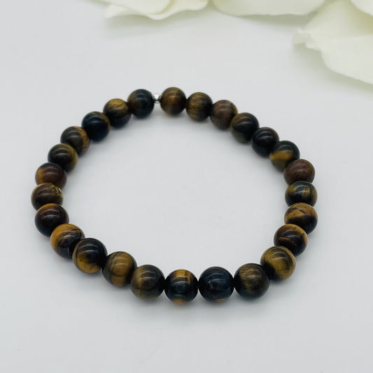 ST1023BL Tiger Eye Bracelet 8mm. X 8"