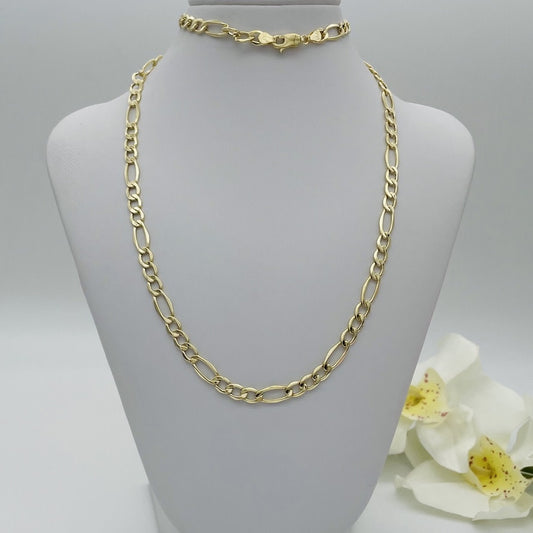 G-86 14K Gold Figaro Chain 24"X 5mm.  8.77gr