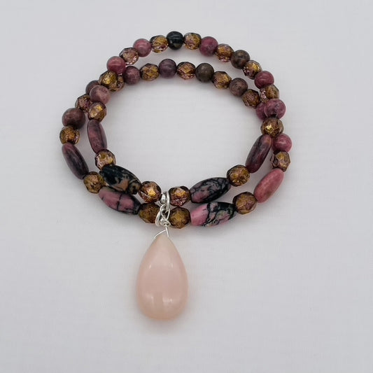 ST1772BL Rhodonite, Opal 7"