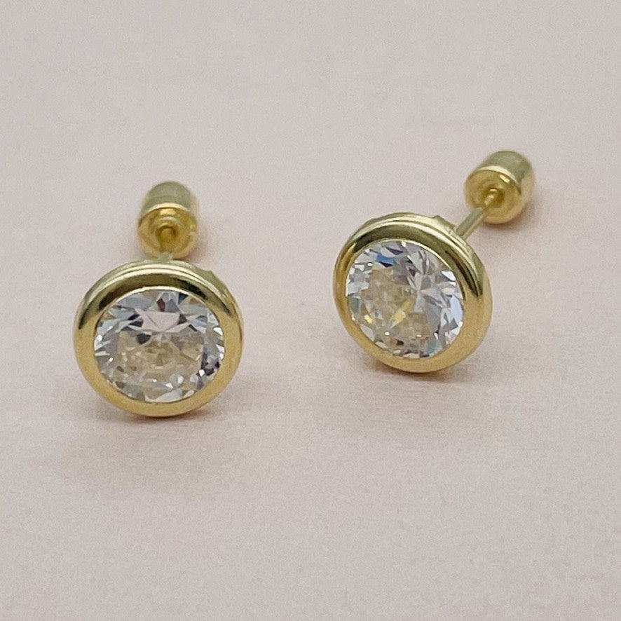 G39ER 6mm. 14K Gold Post Earrings