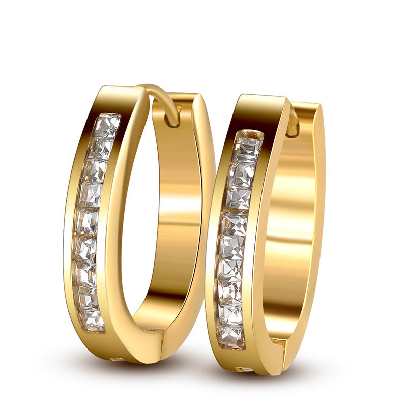 SS1576ER Gold Plated  Huggie Hoop Earrings