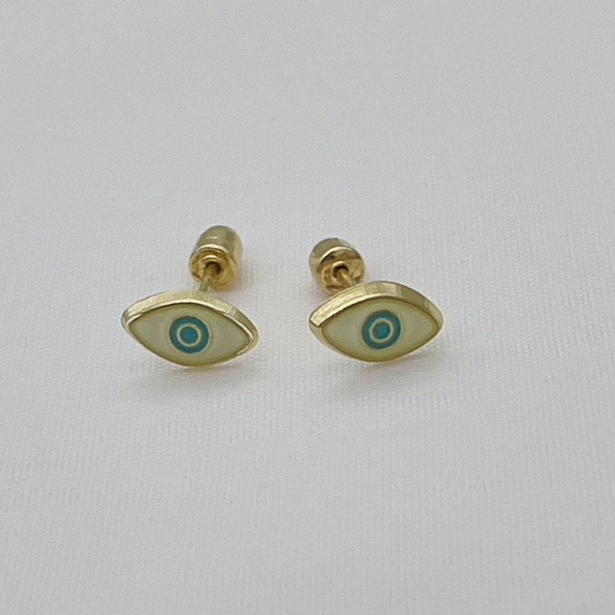 G197 14K Gold Eye Earrings