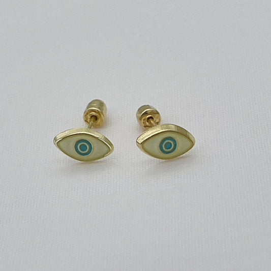 G197 14K Gold Eye Earrings