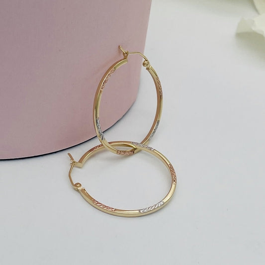 G-139 14K Gold  25mm.  Hoops