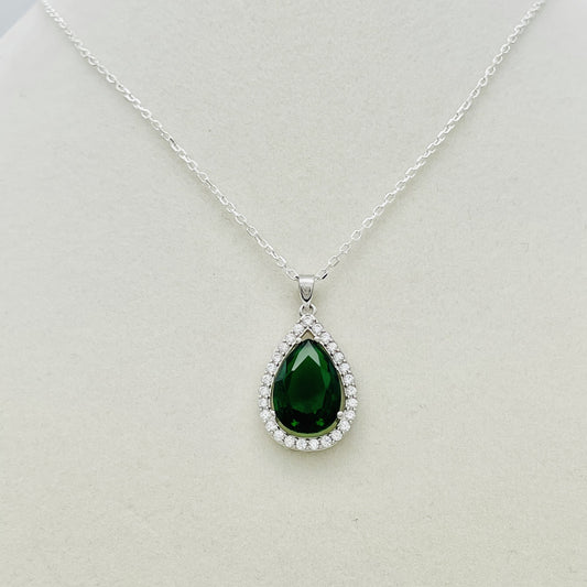 Z1460NL Drop Emerald Necklace 18"