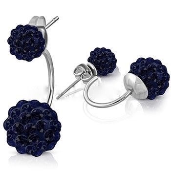 SS928 Indigo Double Side Stud Earrings