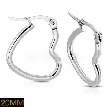 SS976 20mm. Heart Hoops