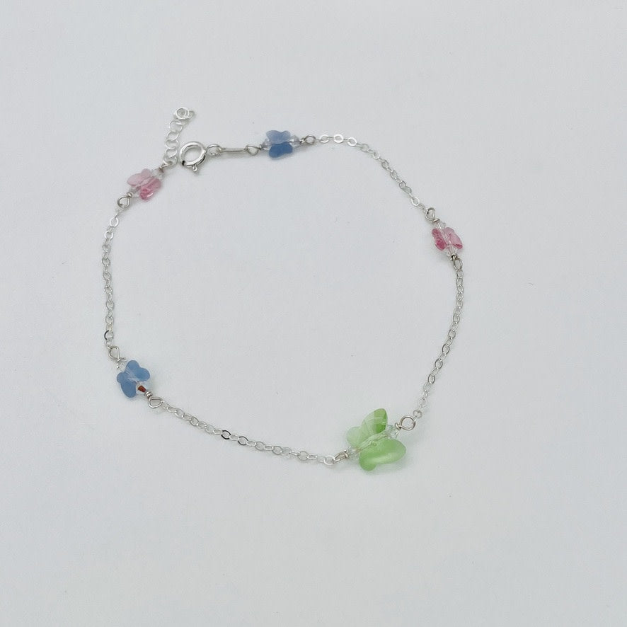 C973 Butterflies Anklet 10"