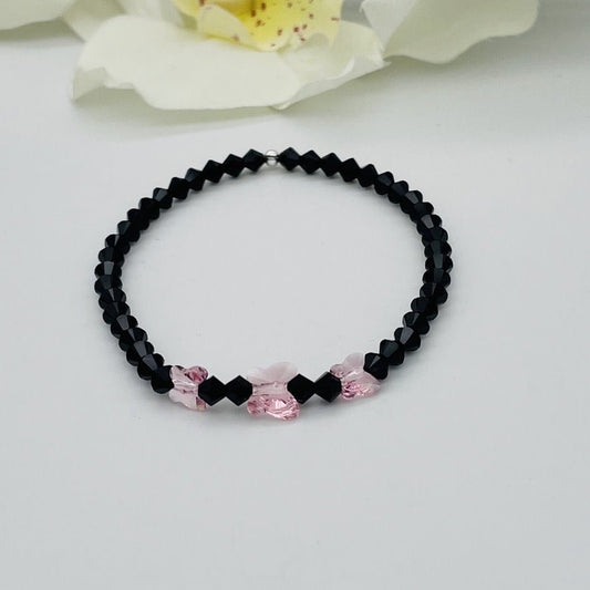 C1300BL SW Crystals W/ Butterflies Pink