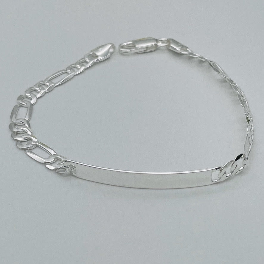 S1661BL Figaro ID Bracelet 5mm.x 8"